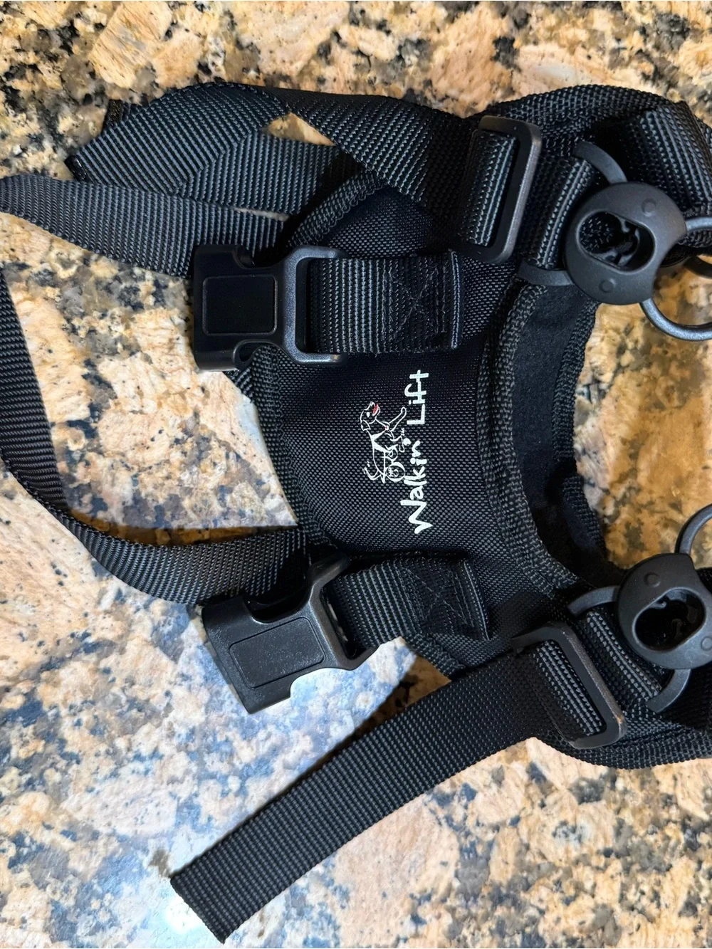 Walkin’ Lift Dog XS Harness adjustable black nylon